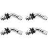 QWORK Tire Valve Stem, 4Pcs 45 Degree Angled Bolt-in Valve Stems for Car Motorcycle Tyre