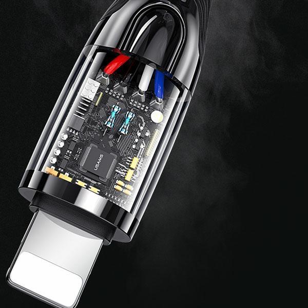 Usams Kabel Pleciony Usb-C Na Lightningsmart Power-Off 20W Pd Cable 1.2M Czarny/Black Sj518Usb01 (Us-Sj518)