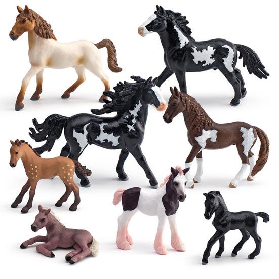 Lifelike Horse Figurine Stallion Pony Collectible Model Miniature Farm Animal Boys Girls Educational Toy Decoration Horse Lover Gift