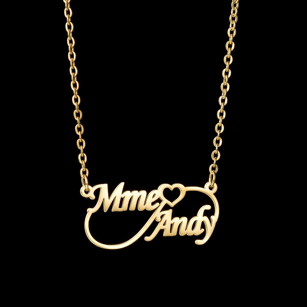 Atoztide Personalized Custom Infinity Name Necklace for Women Stainless Steel Clavicle Pendant Link Chain Birthday Jewelry Gift
