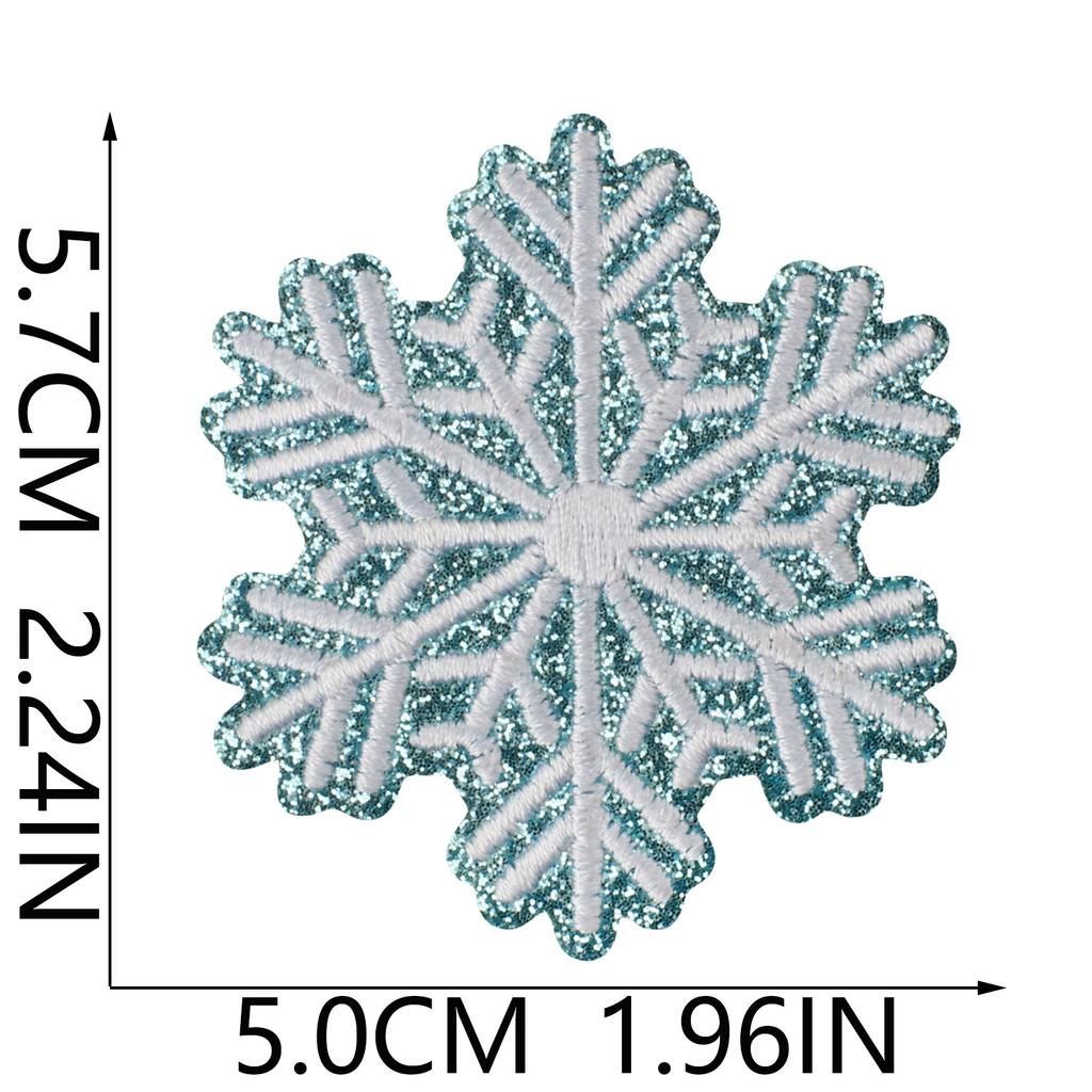 Winter Snowflake Embroidery Cloth Sticker Ironing Holiday Decoration Accessories Scarf Luggage Embellishment Snowflake Repair Embroidery Patch