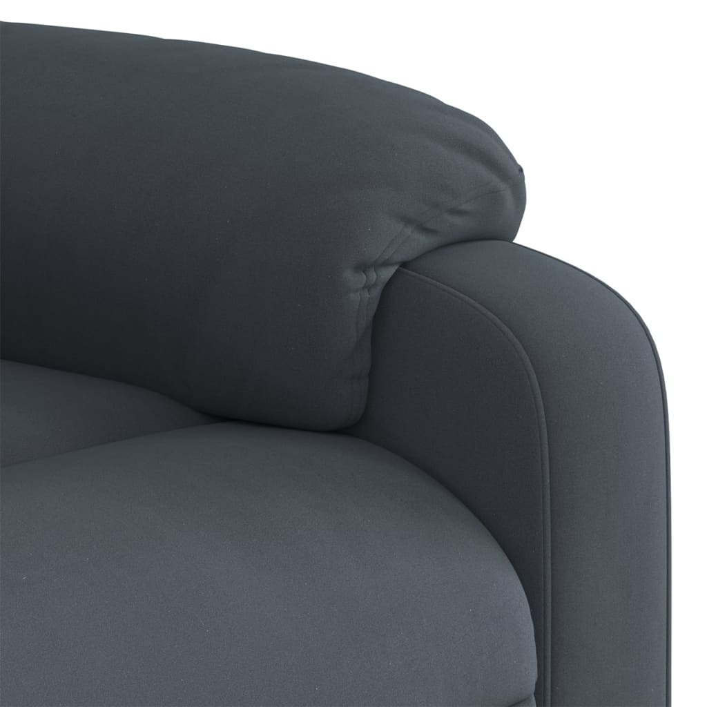 Massage Relax Chair Dark Gray Velvet