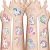 New Cartoon Unicorn Series Flash Powder Tattoo Stickers Waterproof Children's Party Gifts Funny and Interesting