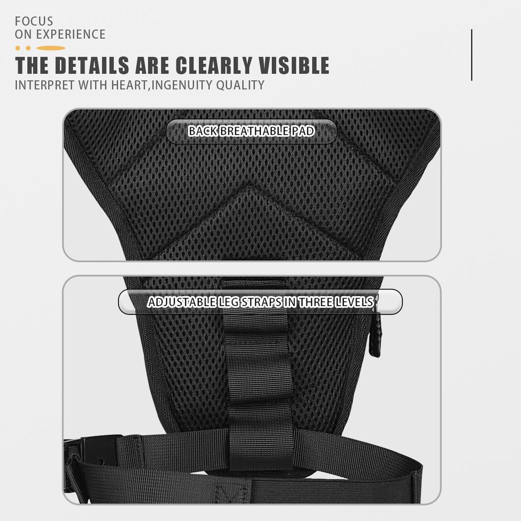 Hard Shell Drop Leg Bag Motorcycle Waterproof Waist Bag Hip Bum Fanny Pack For Outdoor Riding Cycling Hiking Fishing Climbing