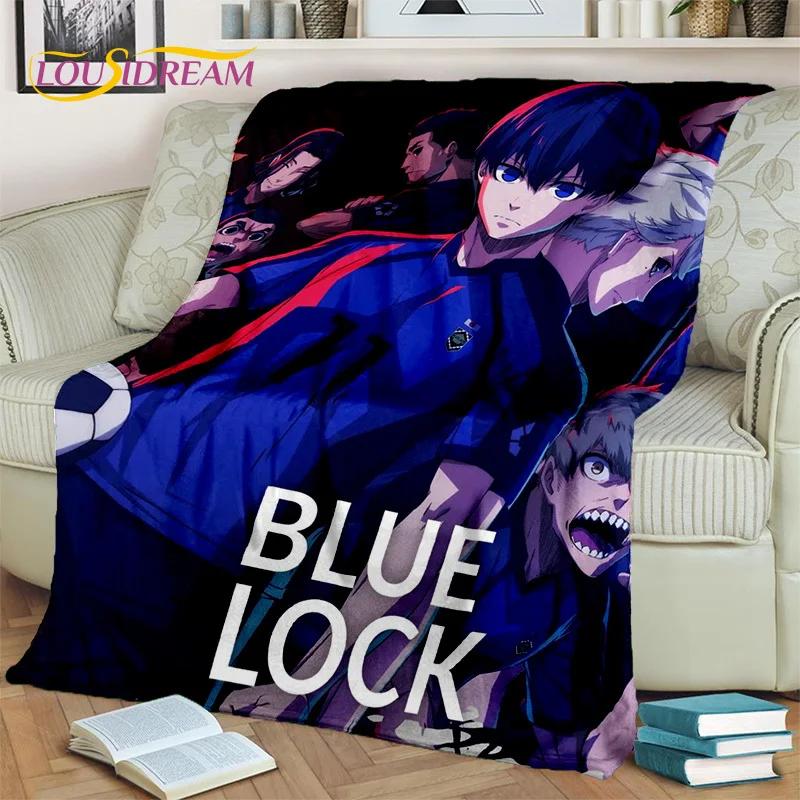 3D Blue Lock Cartoon Football Anime Blanket,Soft Throw Blanket for Home Bedroom Bed Sofa Picnic Travel Office Cover Blanket Kids