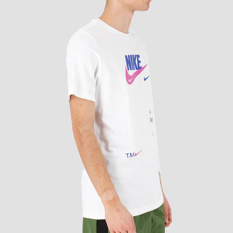 Nike Swoosh Multi-Hook Crew Neck Short Sleeve T-Shirt Men Tops White CU0078-100