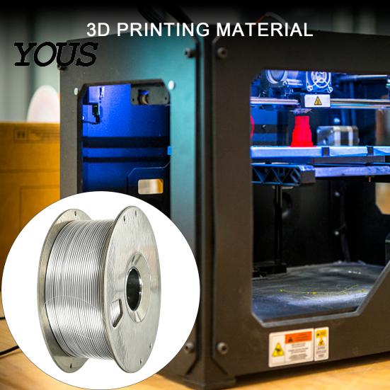 Metallic Silk Filament 1.75mm Silver PLA for 3D Printer, 1kg Spool Beginner Friendly Shiny Filament, Neatly Wound DIY Models Printing