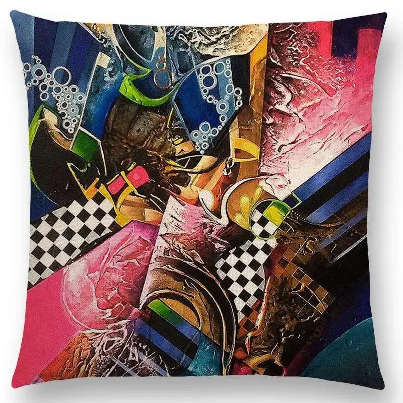 Nowy d Nadruk Wspaniały Abstrakcyjny Obraz Sztuki Tajemniczy Wir Geometria Rzeźba Poszewka na Poduszkę Samochodową Sofę Narzuta