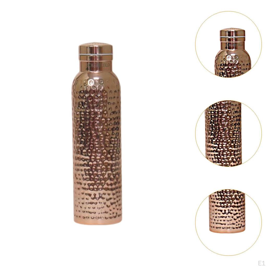 Copper Water Bottle Metal Sports Fitness Outdoor Cycling Drink Wide Mouth Fishing