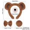 Bärenohren-Stirnband für Damen Mädchen Niedliches Bären-Haarband Halloween Weihnachten Kostüm Cosplay Kopfschmuck Cartoon Haar-Accessoires
