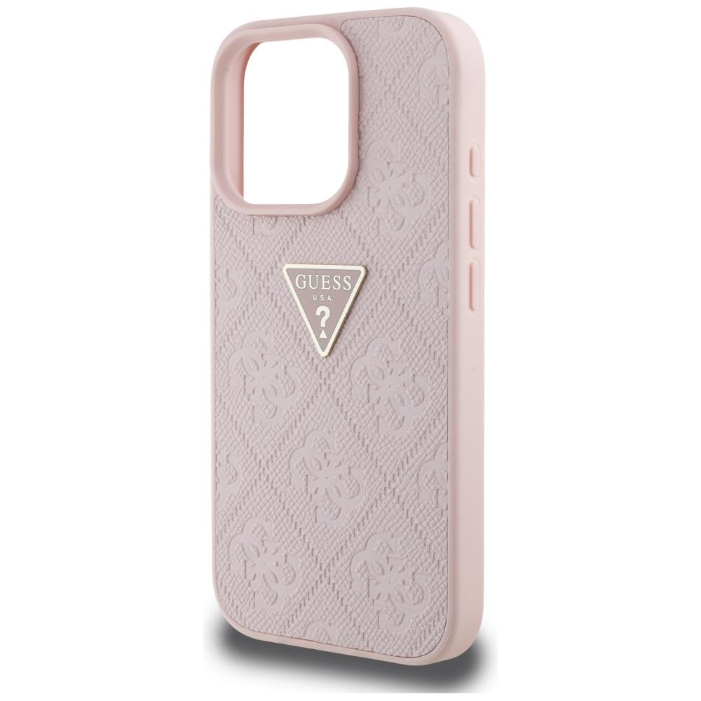 Etui Guess Hot Stamp 4G Pattern Triangle Metal Logo Do Iphone 16 Pro Max Różowy