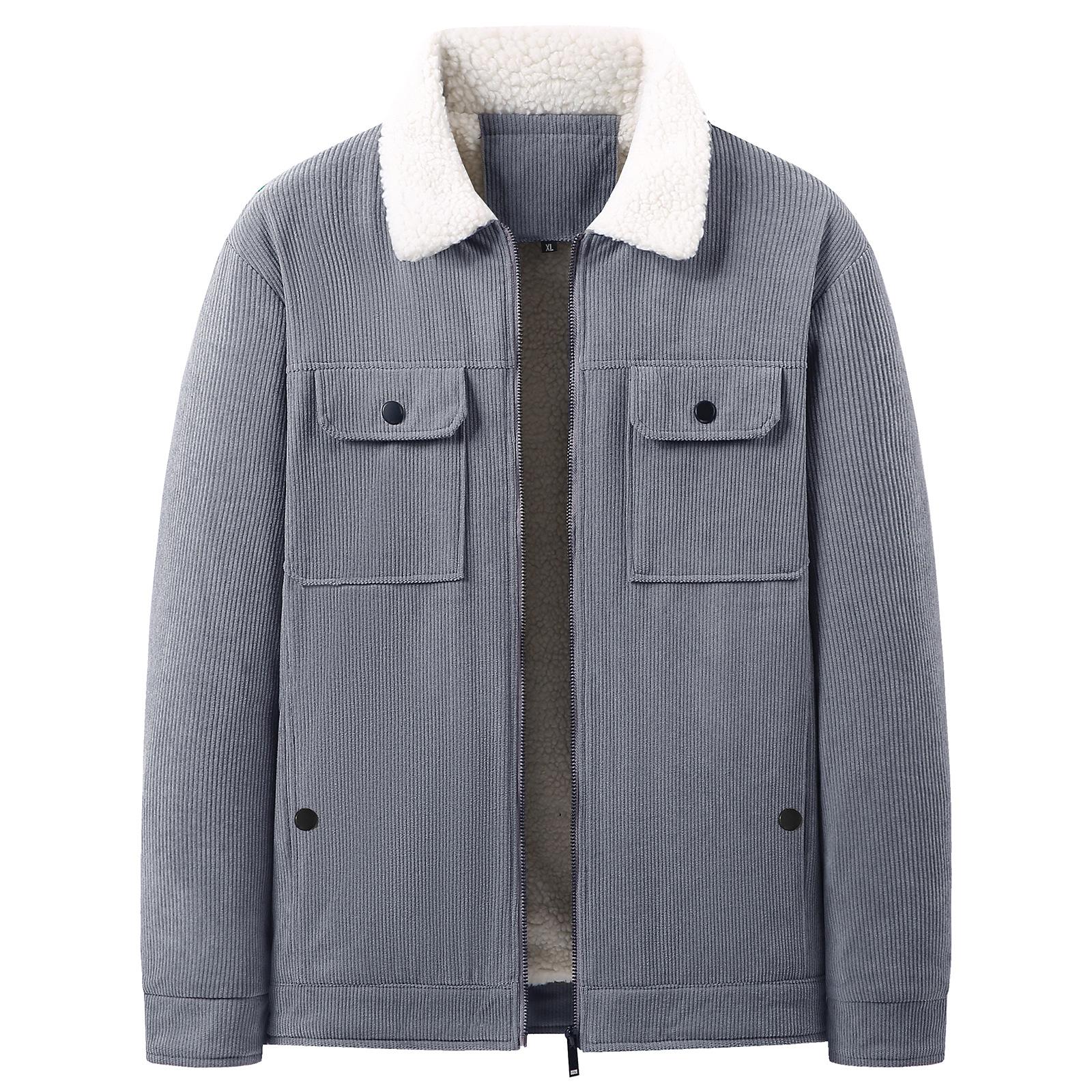 

Winter Men s Corduroy Lapel Plus Velvet Thickened Jacket Men s Large Size Casual and Fashionable Comfortable Men s Jacket M