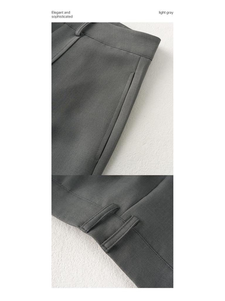 Saidi Drapey Wide-Leg Women's Suit Pants - Spring/Summer 2026 Old Money Style, Slim Straight Scythe Casual Pants