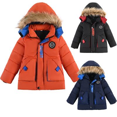 Jungen Fleecejacke Fellkapuze Dicker Warmer Kinder Outdoor Baumwollmantel Winddichte Outfits Baby Kinder Winteroberbekleidung