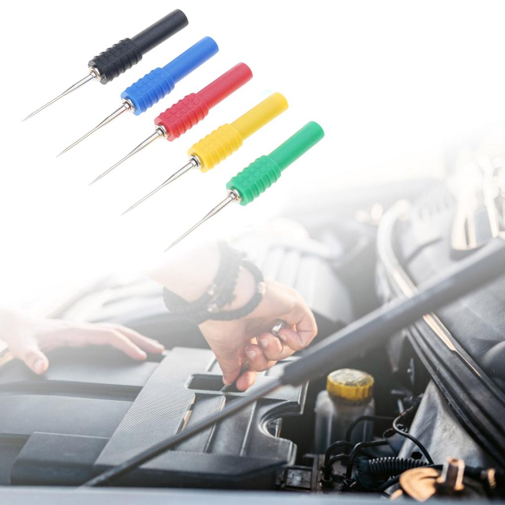 5pcs Insulation Piercing Needle Non-destructive Pin Test Probes,4mm Banana Socket for Car Tester