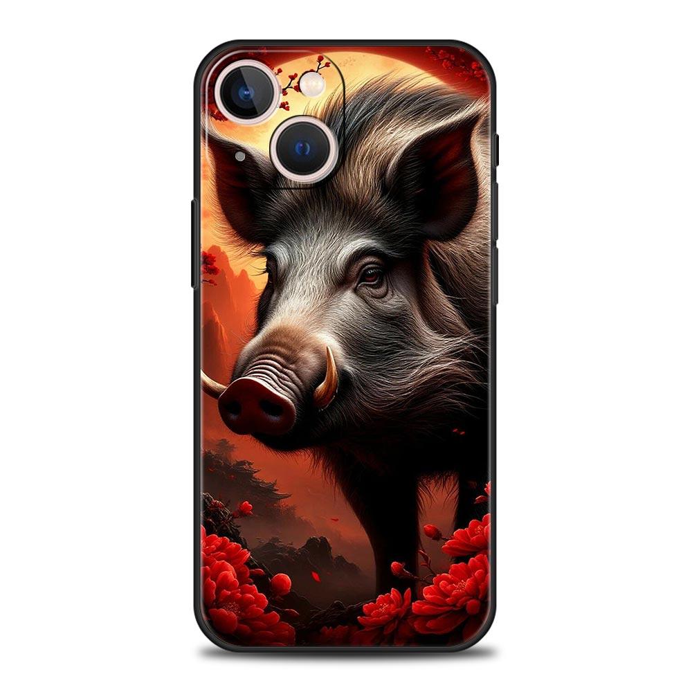 

Wild Boar Phone Case Cover for iPhone 17 16 15 14 13 12 11 Pro Max 17 Air Plus Shockproof Soft TPU Shell Fundas Capas Coque Bags iPhone 16Pro Max