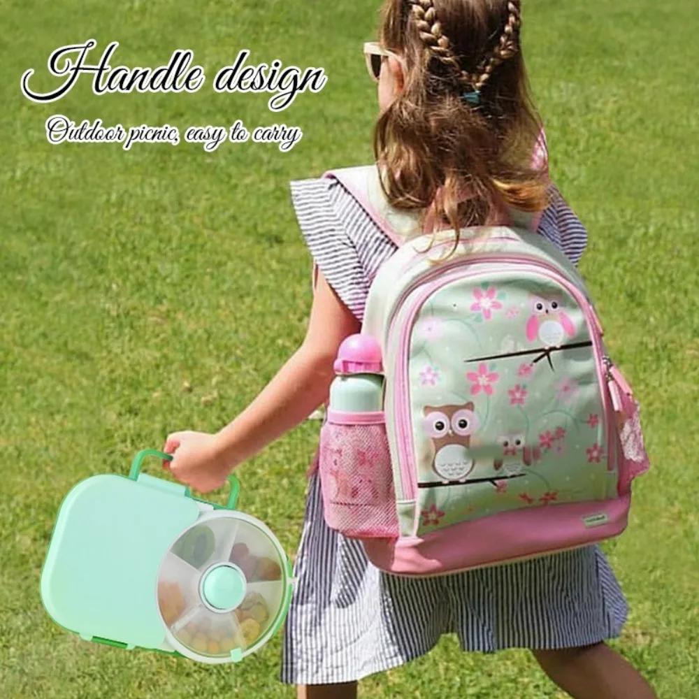 Mittagessenbox Drehbar 5 Fächer Bento Camping Mahlzeitbox Snack-Organizer Auslaufsicherer Deckel Tragbarer Mittagessensbehälter für Erwachsene Kinder Geschenk