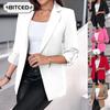 Women's Vintage Casual Solid Color Print Autumn Winter Long Sleeve POLO Neck Jacket Unique Designs & Coats