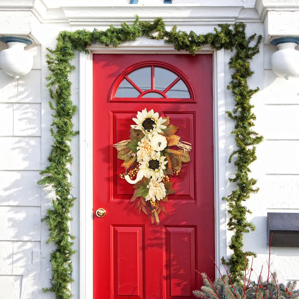 Sunflower White Maple Leaf, Door Hanging Decoration, Festival Props, Hanging Window Wall Hanging