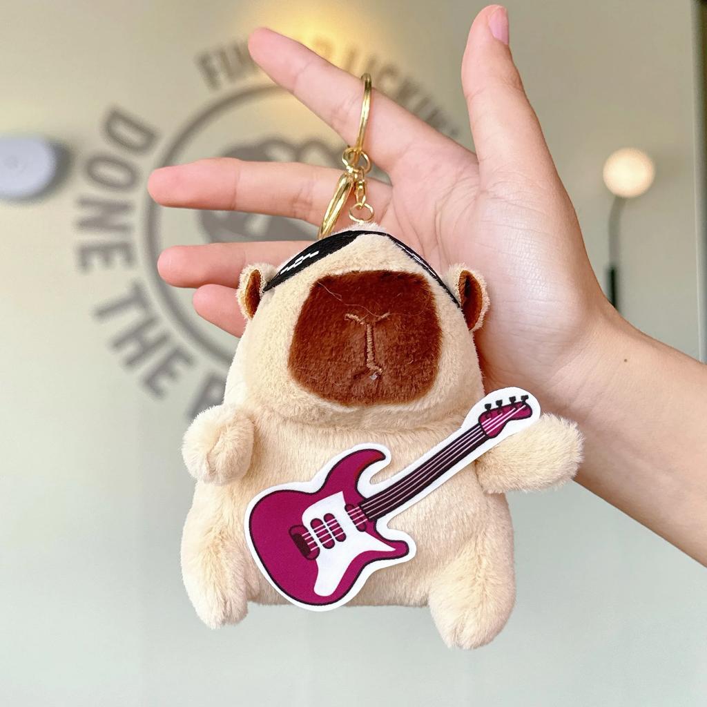 12cm Kawaii Capybara Pluche Speelgoed Schattige Capybara Tas Hanger Sleutelhanger Kinderrugzak Decoratie Verjaardag Kerstcadeaus Pluizig Poppetje Speelgoed