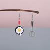 Personalized Environmentally Friendly Acrylic Earrings, Cartoon Burger Kitchen Tableware Modeling Earrings Earrings