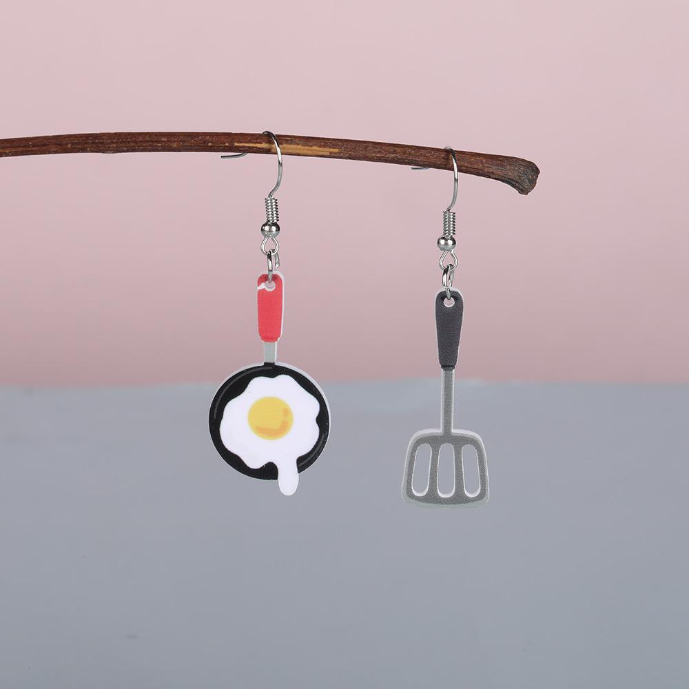 Personalized Environmentally Friendly Acrylic Earrings, Cartoon Burger Kitchen Tableware Modeling Earrings Earrings