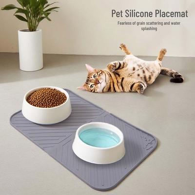 Rutschfeste Silikon-Haustierfuttermatte - Leicht zu reinigen, auslaufsichere Platzmatte für Katzen- und Hundenäpfe