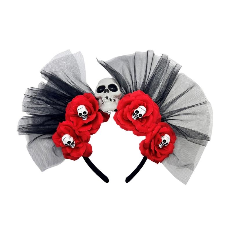 Mexikaner Rosen Florales Krone Girlanden Blumen Stirnband Skelett Florales Stirnband Halloween Dia De Los Muerto Party Kostüm