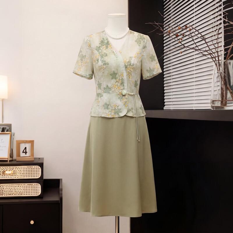 Elegant Summer Dress for Middle-Aged Women 3XL