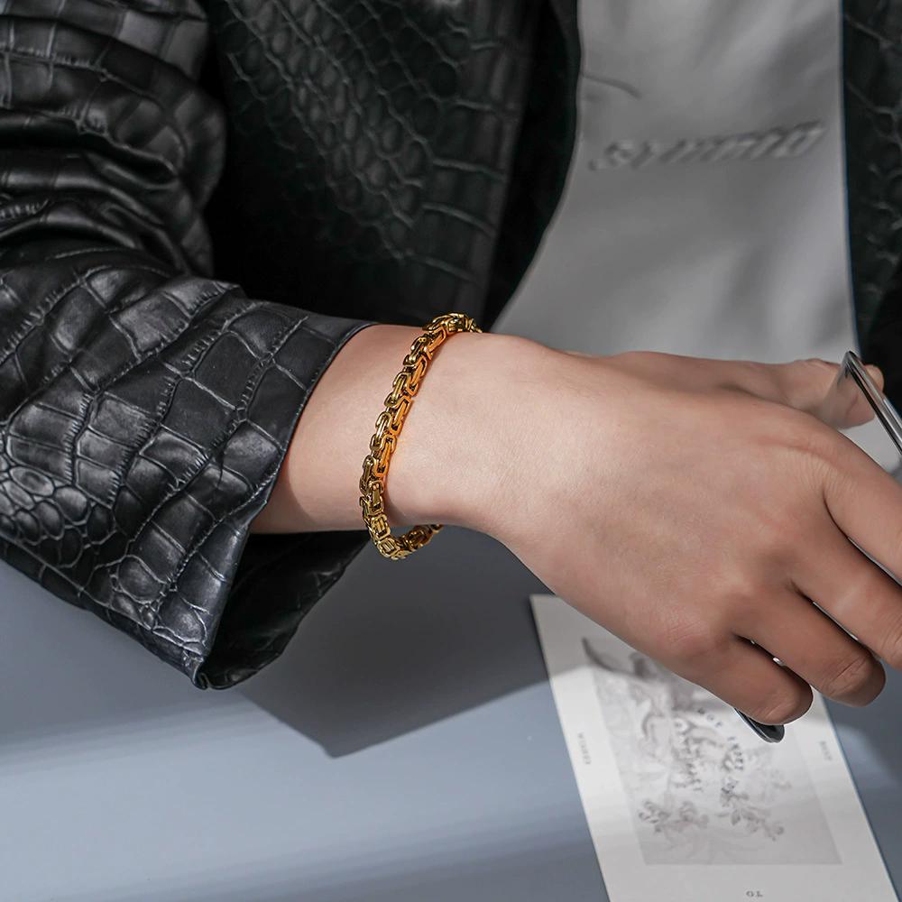 Newest 316L Stainless Steel Bracelets for Men Women Wholelsale 4mm Gold Silver Color Hand Chain Link Bracelet Hip Hop Jewelry