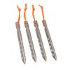 4PCS Tent Stakes with Rope Ti Alloy V Shaped Canopy Pegs for Outdoor Camping Beach Lawn Silver