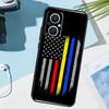 Police Thin Blue Line Flag Case For OPPO Reno 12 F 13 13F 11F 8T 7 8 10 Pro OPPO Find X8 Pro X6 X3 X5 Lite Phone Cover