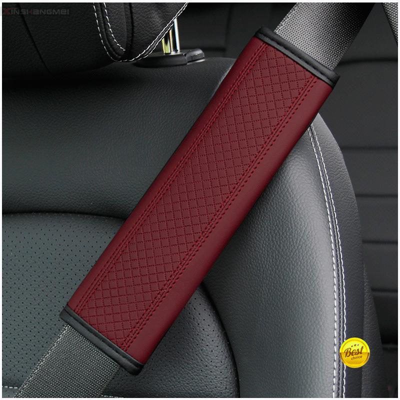 PU Leather Car Accessories Seat Belt Safety Shoulder Cover Breathable Protection Seat Belt Padding Pad Car Accessories Interiors