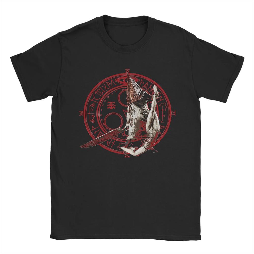 Silent Hill Horror Game Printed Pure Cotton Tshirt Trendy Retro Dark Thriller Style Personalized Wearing Pure Cotton Tee Unisex