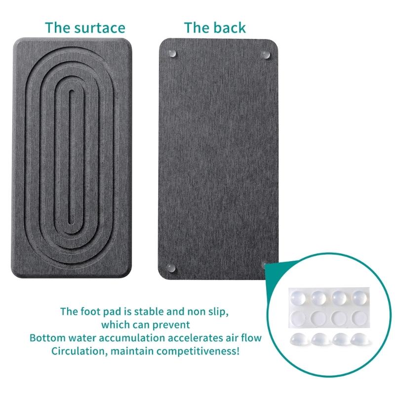 2Pieces Natural Water Absorbing Stone Soap Holder Tray For Bathroom Countertop And Sink Organization Counter Top