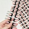 120 Pieces Glossy Black Duck Press On Nails Nude Medium French Tip Nails  For Nail Art