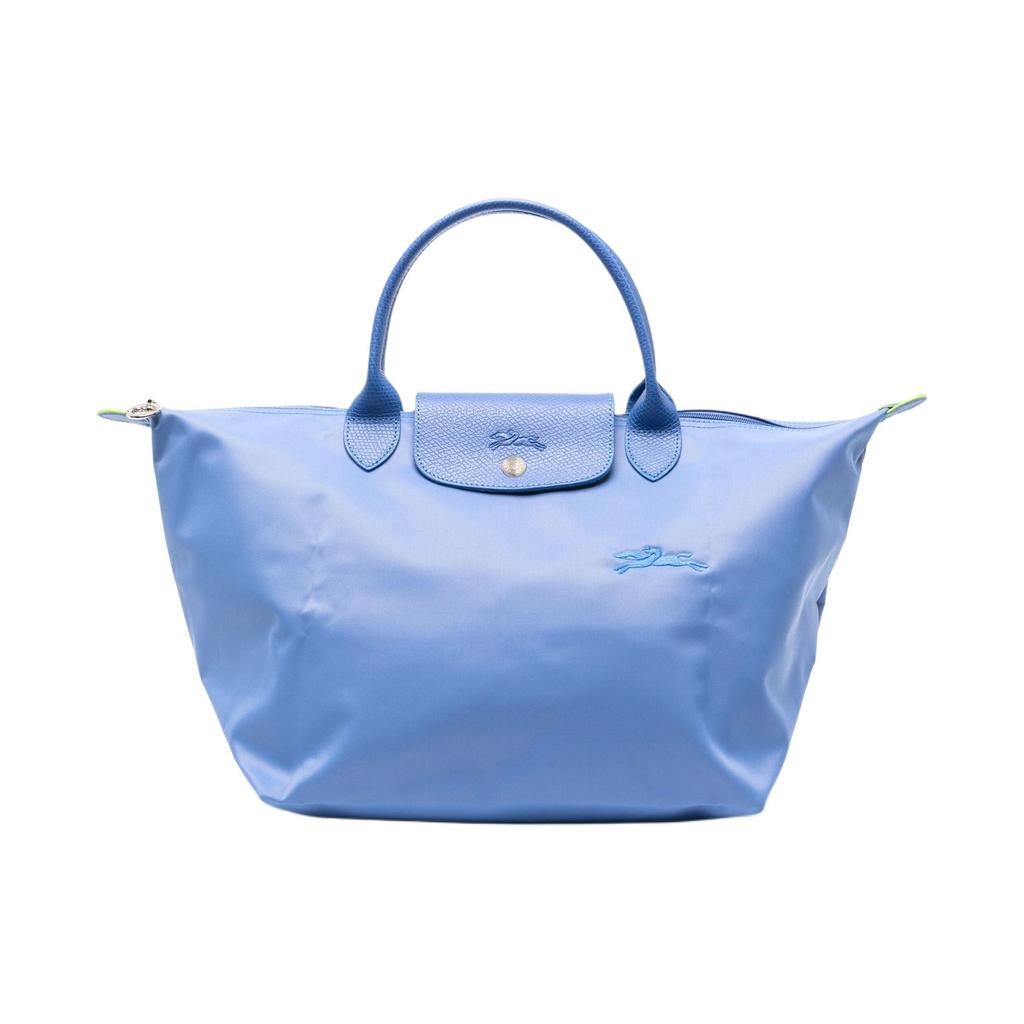 New LONGCHAMP Le Pliage Green Recycled Polyamide Canvas Dumpling Bag Handbag Medium Women's Chrysanthemum Blue 1623919P82