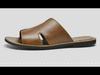 Sandale din piele antiderapante pentru bărbați: Flip-flops la modă în stil coreean pentru îmbrăcămintea de plajă de vară