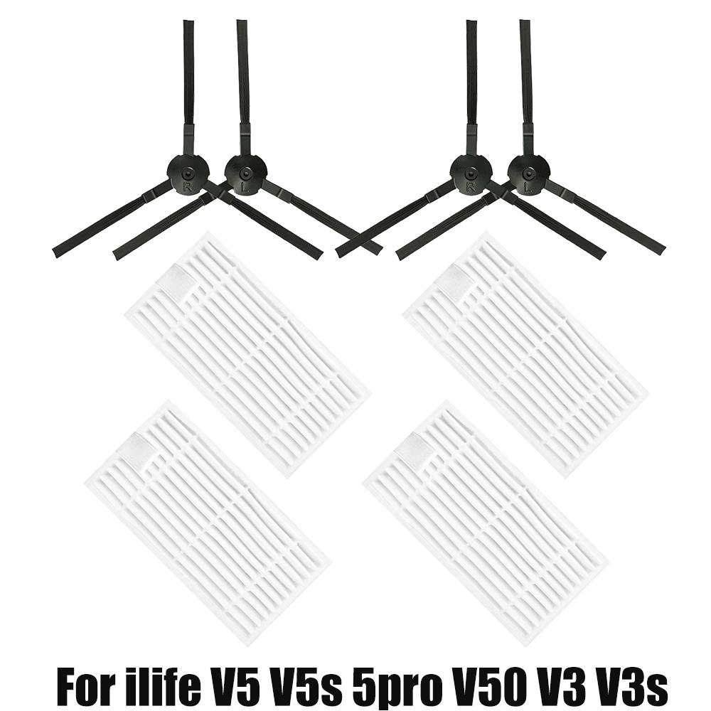 For ILife V5S V5 Pro X5 V5 V3 V5S Pro V50 V55 Side Brush HEPA Filter Mop Cloth Magic Paste Accessories Vacuum Cleaner Parts