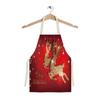 Christmas Snowflake Reindeer Gingerbread Man Print Linen Apron Sleeveless Dirty Resistant Cooking Bib 47x38cm 68x55cm