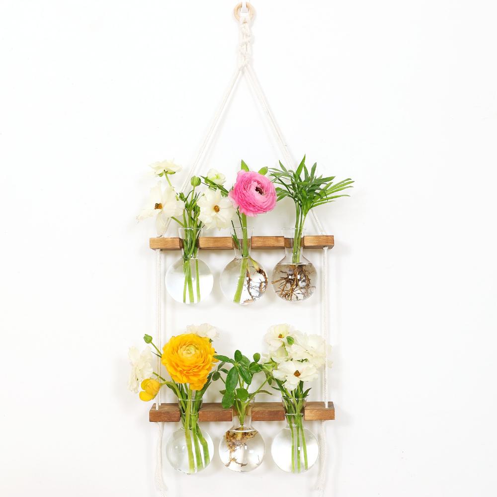 Creative Hydroponic Plant Wall Hanging Glass Vase Garden Wall Decor Flower Arrangement  Home Decoration Party Gift Vase