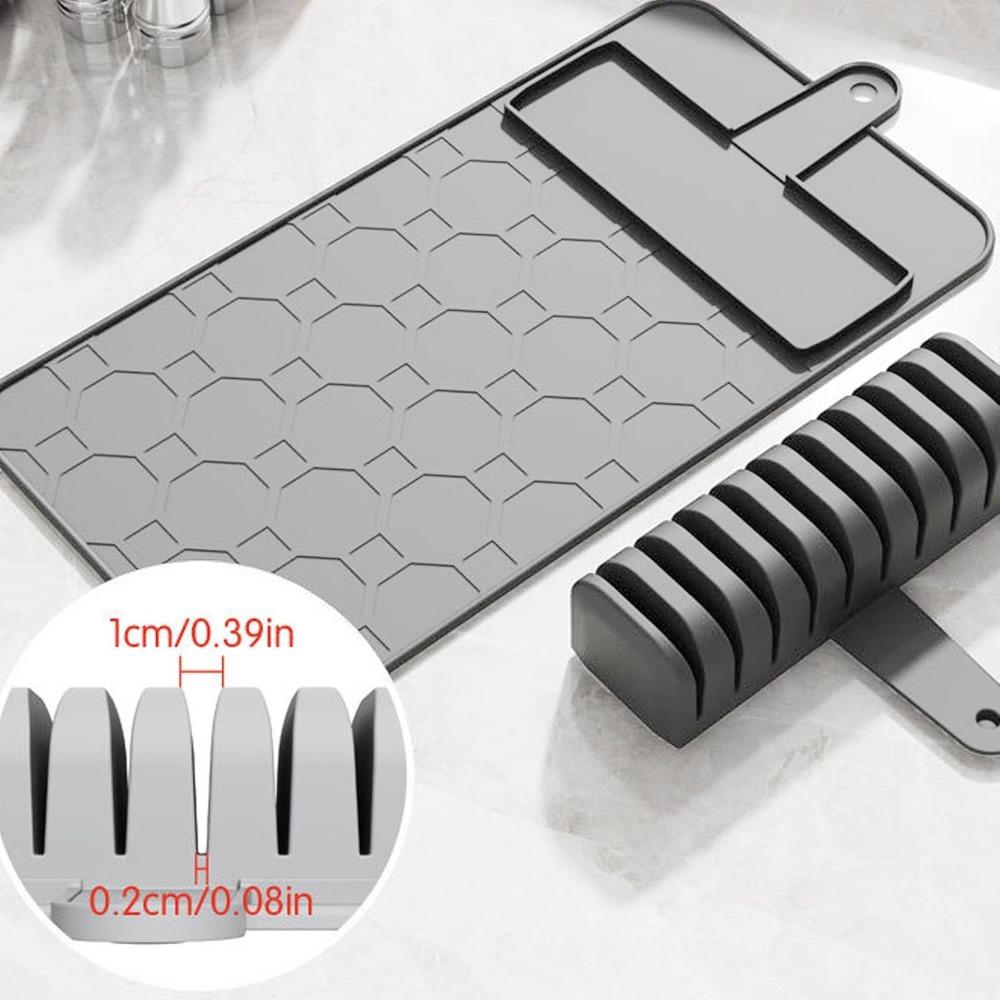 10 Compartments Kitchen Knife Mat Anti-Slip Base Knife Storage Mat Cutlery Drawer Insert Home Use