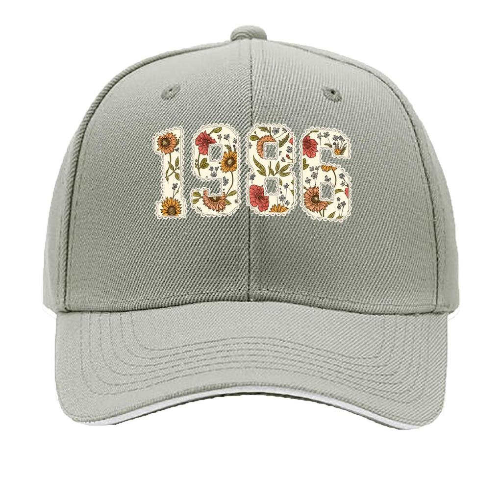 Floral Sunflower Wildflower Vintage Year Graphic Sandwich Baseball Cap Sun Cap Outdoor Workouts Hat