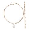 Elegant Pearl Rhinestone Flower Jewelry Set: Necklace, Earrings & Bracelet for Weddings & Banquets