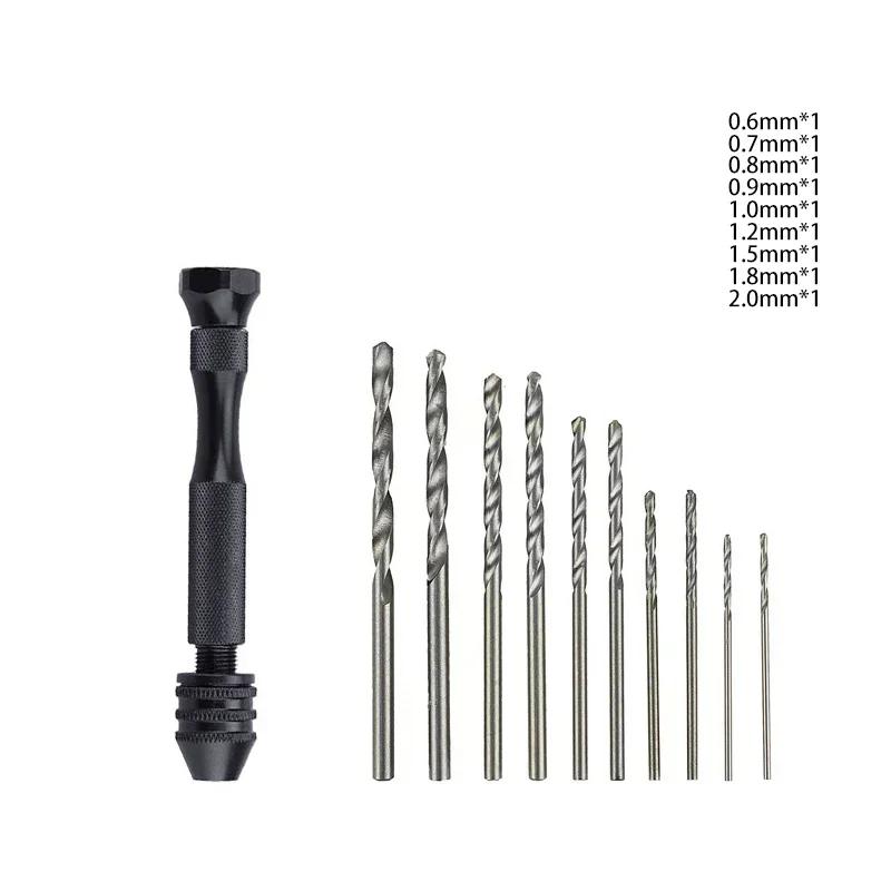 

Mini taladro manual Micro de 0,3-3,4mm con portabrocas sin llave, herramientas manuales rotativas, perforación de madera + juego