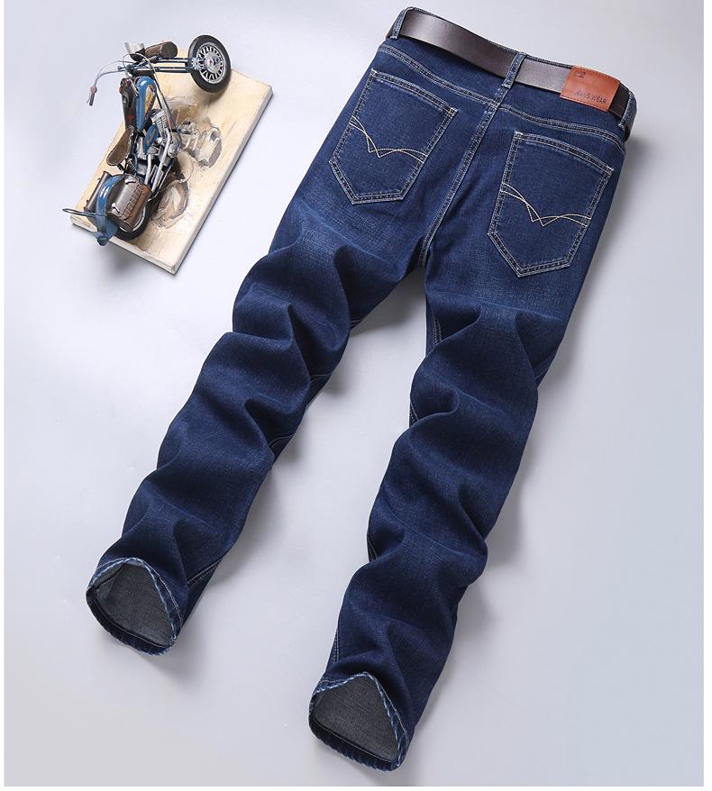 Černé elastické džíny Business Casual pro muže středního a staršího věku