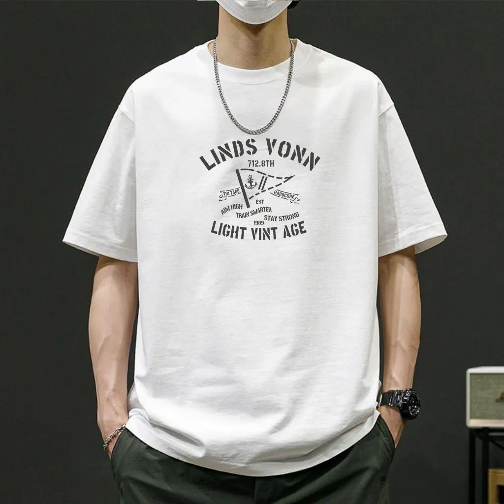 

Футболка с короткими рукавами и узором «Флаг» из хлопка, повседневные свитера XXXL белый