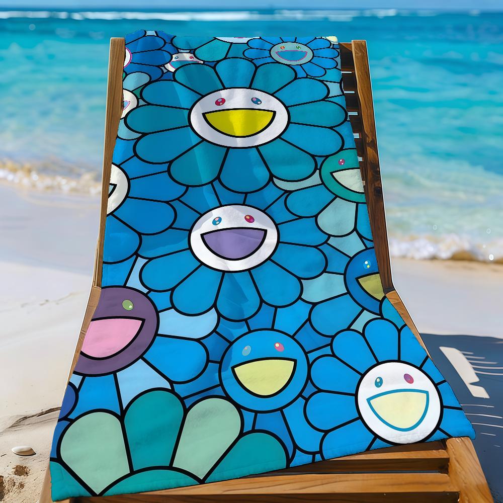 Art M-MurakamiES Flower T-Takashi Towel Quick Drying Beach Towels Are Suitable For Swimming Pools Camping Yoga And The Gym