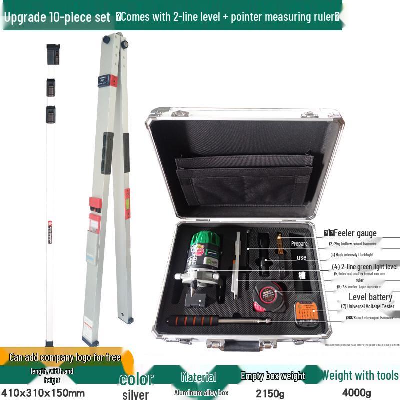 Professional Multifunctional Empty Drum Inspection Tool Set with 2m Straight Edge and Toolbox