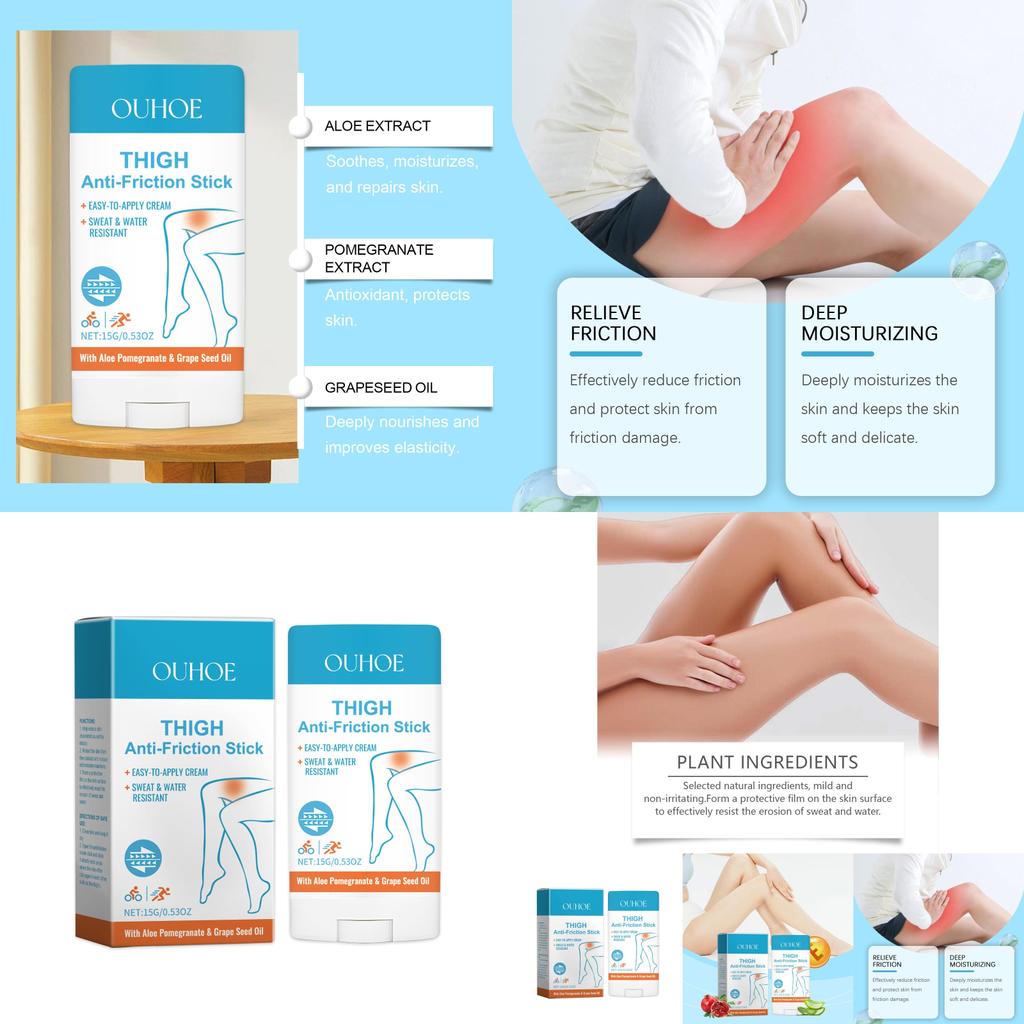 Ouhoe Thigh Anti-chafing Stick Ultimate Skin Defense For Outdoor Sports Activities